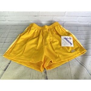VTG Mizuno Volleyball Shorts DEADSTOCK Yellow Unisex Mens Womens Large USA Made